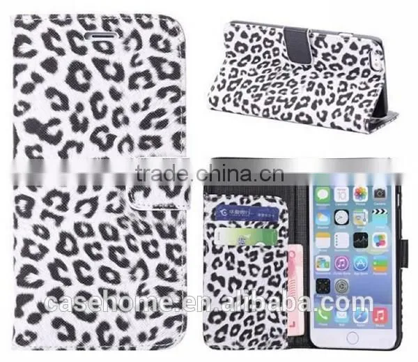 For iphone5/5s Leopard Grain Leather Wallet Flip Case Cover