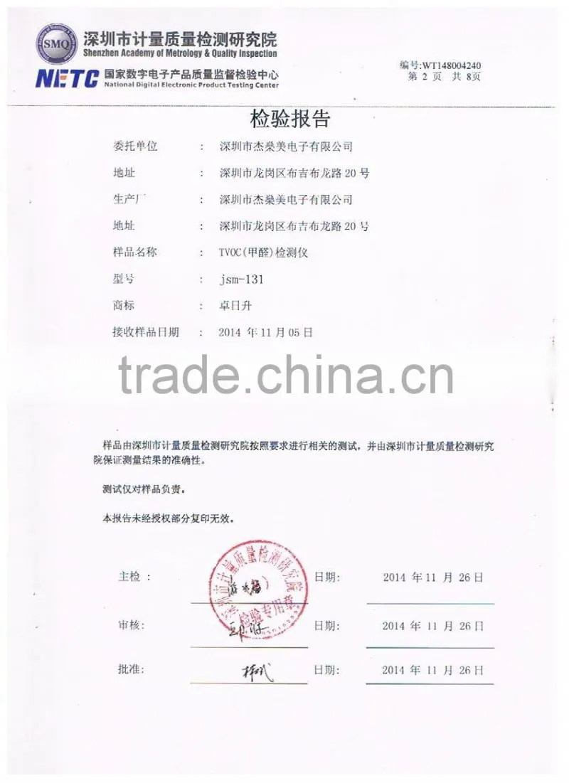 high precision temperature and air pollution tester