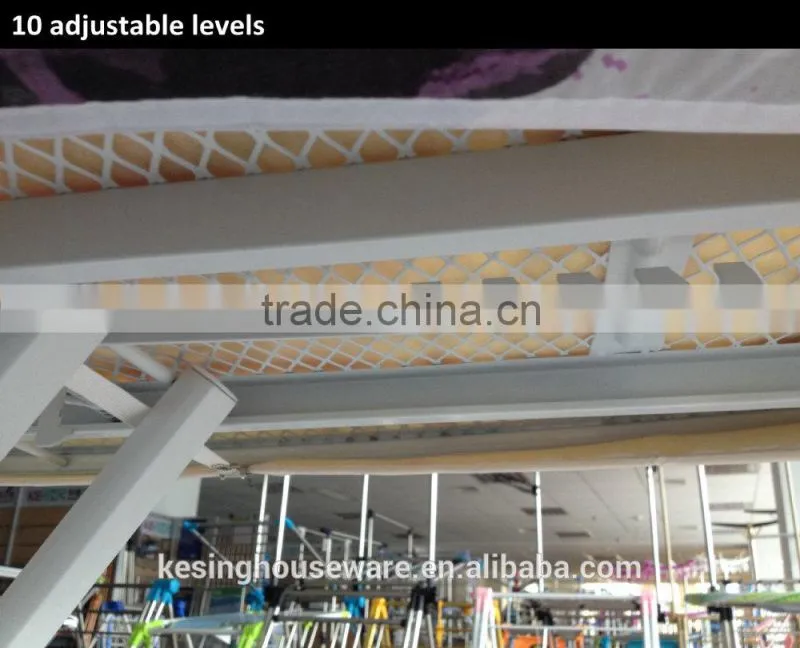 High quality Oval shape Steel tube stand Adjustable Folding Mesh top Ironing board