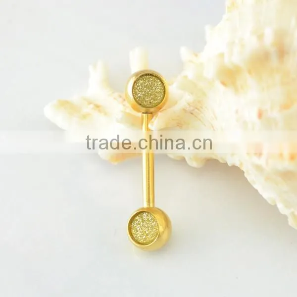 Stainless steel sandpaper tongue fashion wholesale gold piercing in the tongue