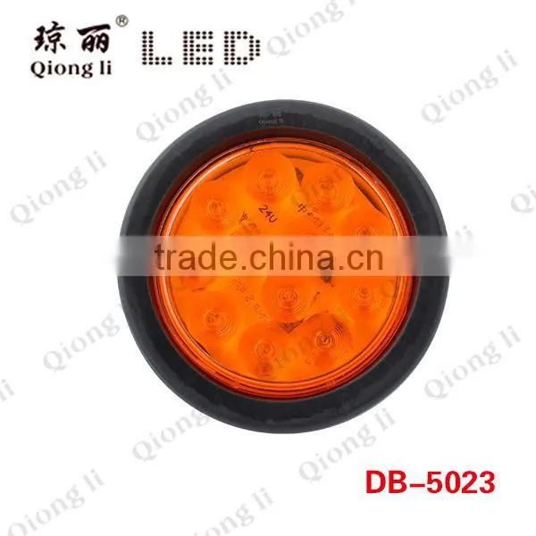 12V/24V truck&trailer anti-shock 4" round LED tail lamp with PC lens