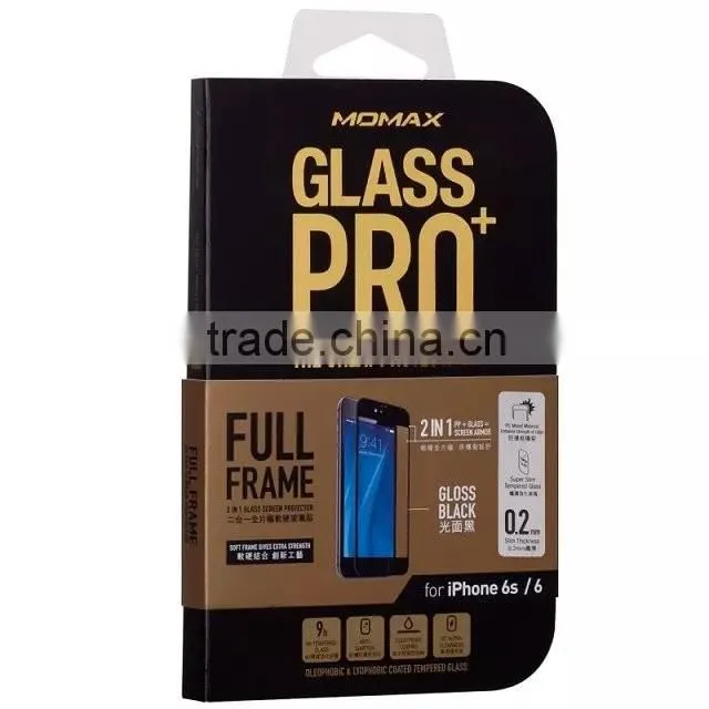 MOMAX 2 in 1 Full Frame Tempered Glass Screen Protector For iPhone 6/6s Clear Screen Protective Film MT-5051