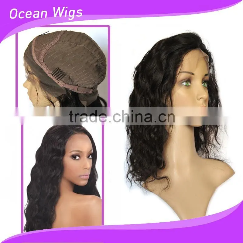 12inch blond color human hair short bob lace front wig with bang