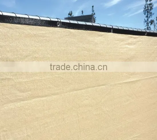 Tan Beige Fence Privacy Screen Windscreen Shade Fabric Mesh Tarp (Aluminum Grommets)