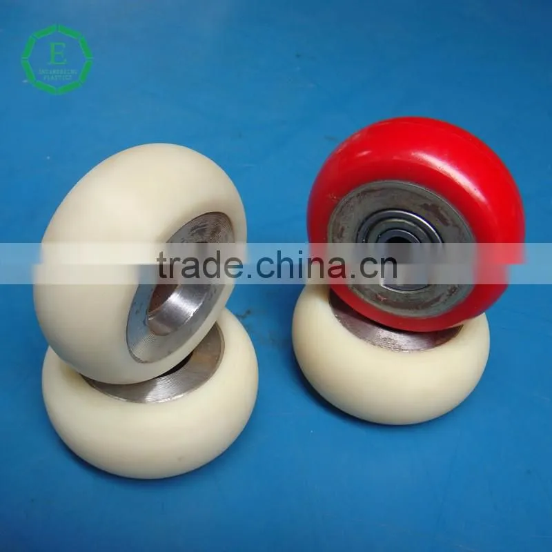 Custom color PU plastic trolley wheel pu roller pulley