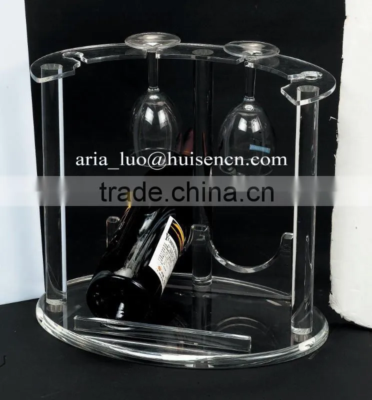 FoShan clear acrylic wine holder/wine and wine glass display