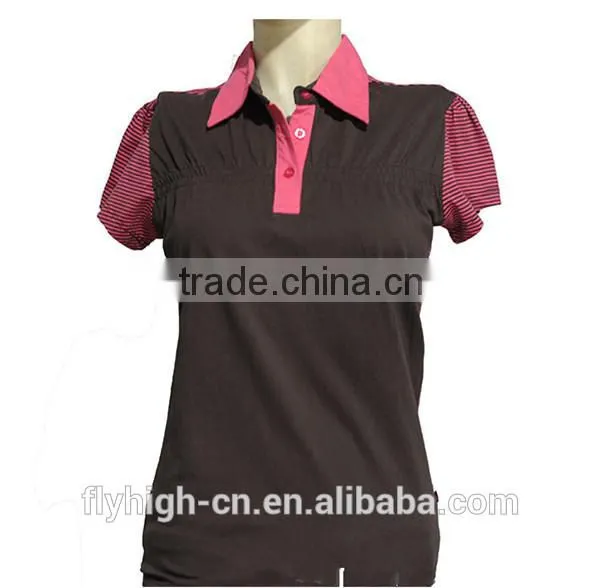 Polo Neck Logo Embroidered Women T Shirts