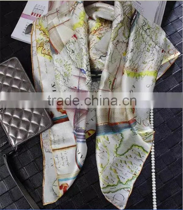 wholesale custom logo 100% silk printing scarf