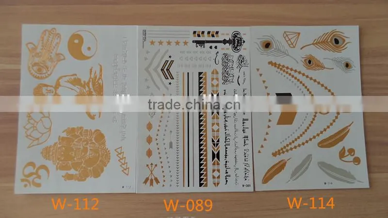 Blingbling silver tattoos Flash TattoosTemporary gold arabic tattoos wholesaler
