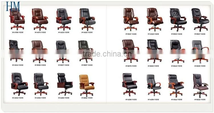 Synthetic brown leather leather swivel chair