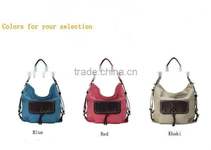 2902-Latest canvas backpack,fashion travel bag,three way function bag