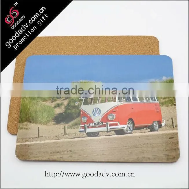 Made in china promotional gift wholesale cork placemats/dinner MDF table mat design
