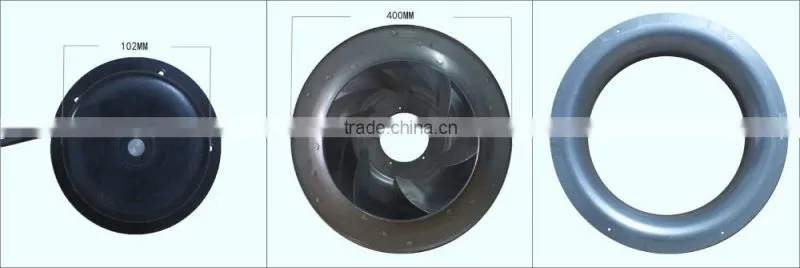 high pressure 400mm FFU fan for factory dust extraction with 440Pa