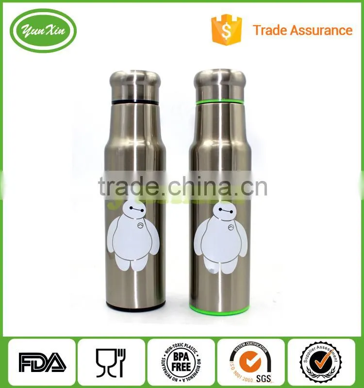 Wholesale 380ml Double wall stainless steel sport bottles with flat cap at competitive price