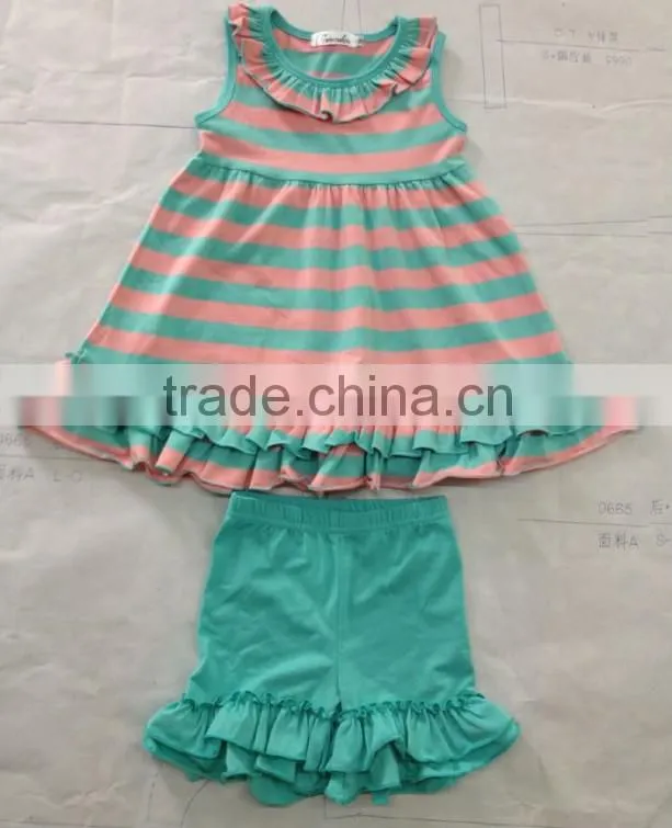 100% Cotton Baby Summer spring girls blank ruffle sleeve t shirt white ruffle shirt for little girls