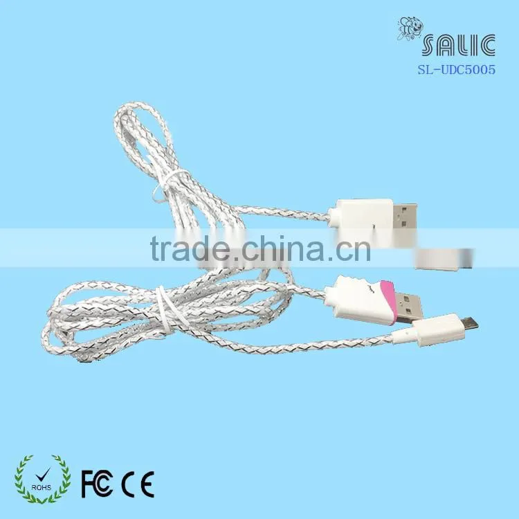 2015 Couples USB Cable Luxurious Lovers kissing Face 2 in 1 USB Cables For Mobile
