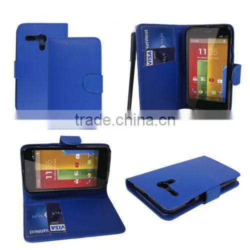 Leather stand wallet mobile phone case cover for Motorola Moto G X1032