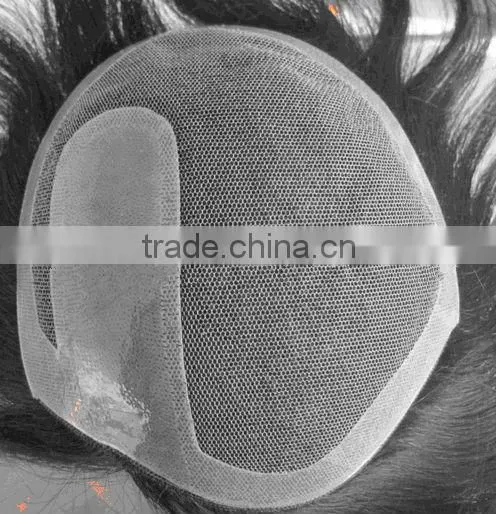 Men's toupee, lace base and hand-tied, customized order