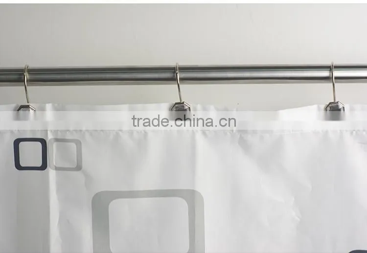 Pack of 12pcs White acrylic Bath Shower Ring Loop Bathroom Curtain Hooks/factory supply shower curtain hook/metal Curtain hooks