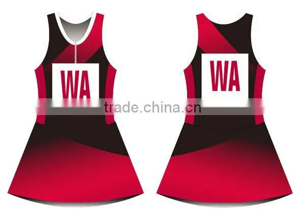 popular cheap wholesale full sublimation printing team netball dress