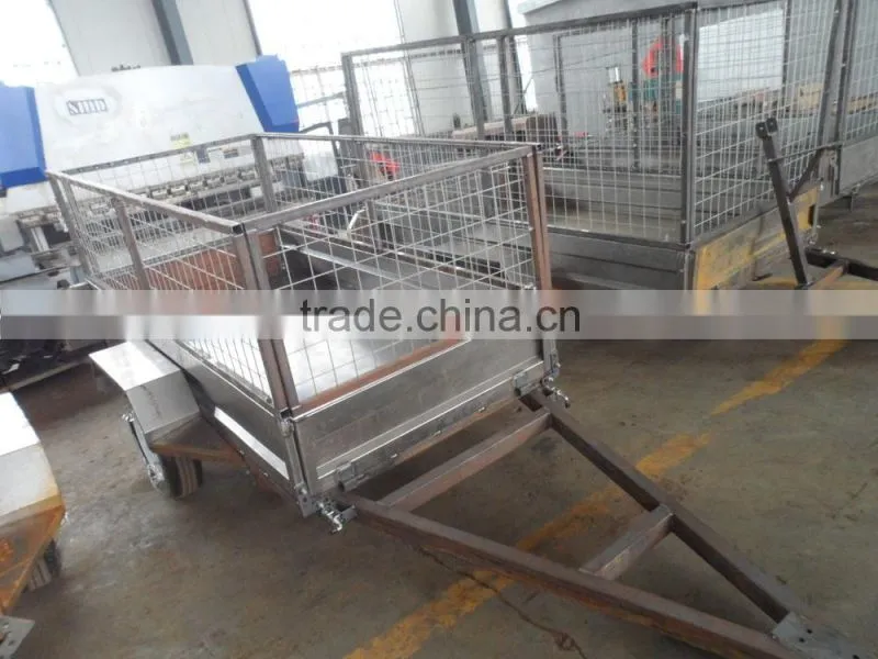 hot dipped galvanized single axle hydraulic farm box tipping trailer