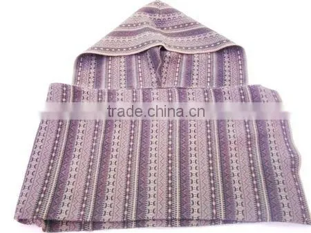 fashion acrylic knitted jacquard scarf /shawl with cap