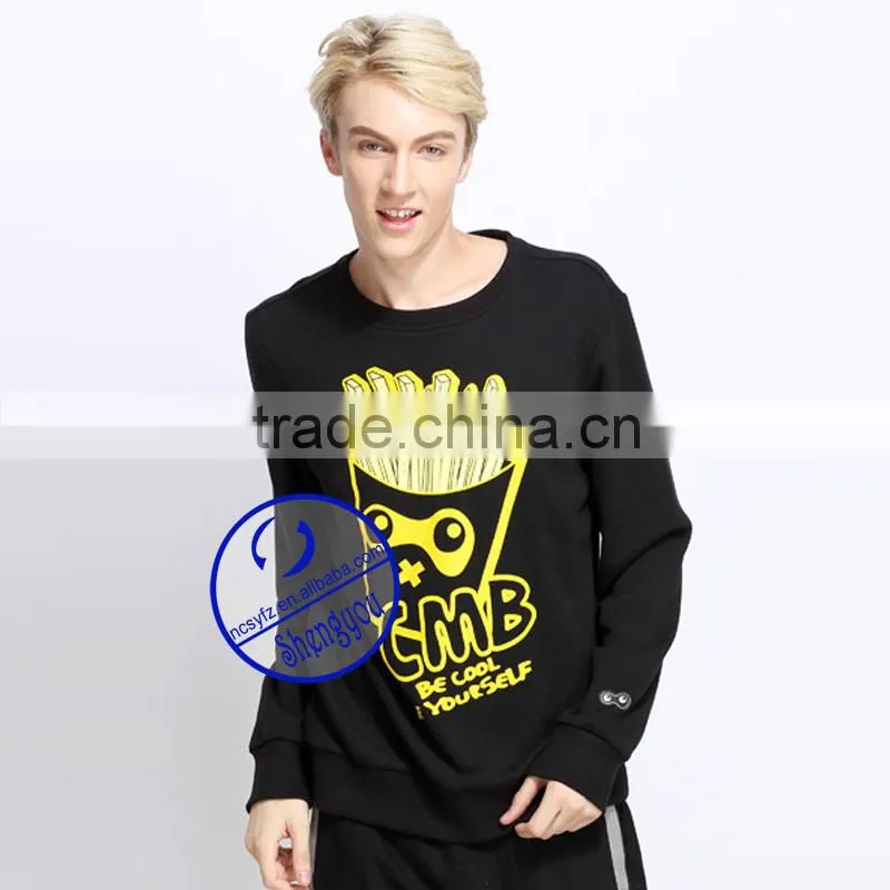 Wholesale custom 100 polyester mens printed pullover sweatshirt