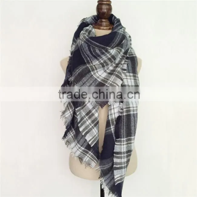 Infinity Plaid Tartan Tribal Colorful Cotton Scarf, Hand Block Printed Aztec Scarf , Art Boho Scarf