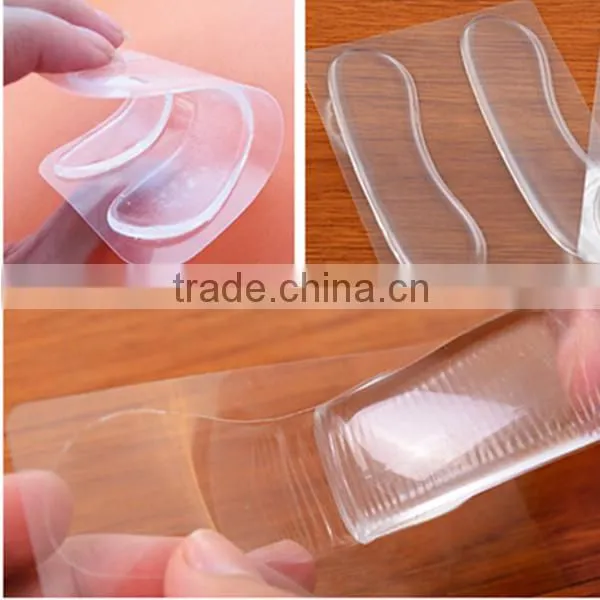 Wholesale Soft Transparent Grip Shape Waterproof Gel Sticky Shoe Cushions Invisible Clear Silicone Gel Wholesale Heel Pads