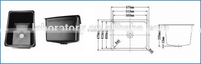 Hot sale chemical resistant laboratory PP sink