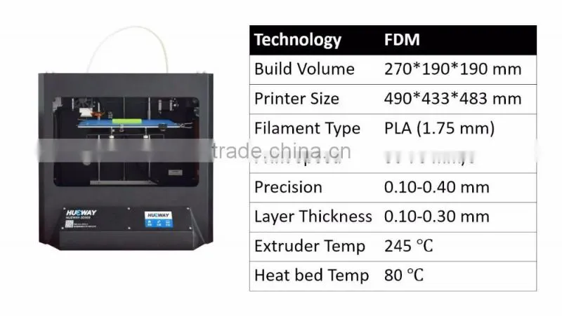 Printer 3d Hueway 3d printer machine Building size 270*190*190 mm 3d printer china
