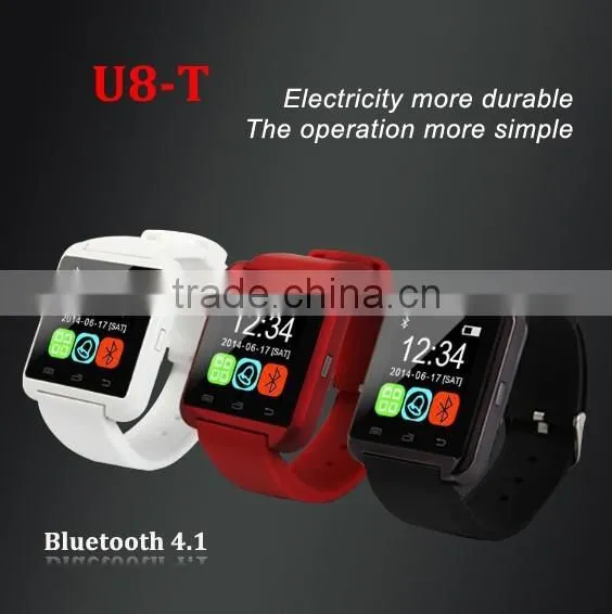 Bluetooth 4.1 U8-T smart watch, trending hot products wrist watch, longer standby time IOS and Android system smart watch