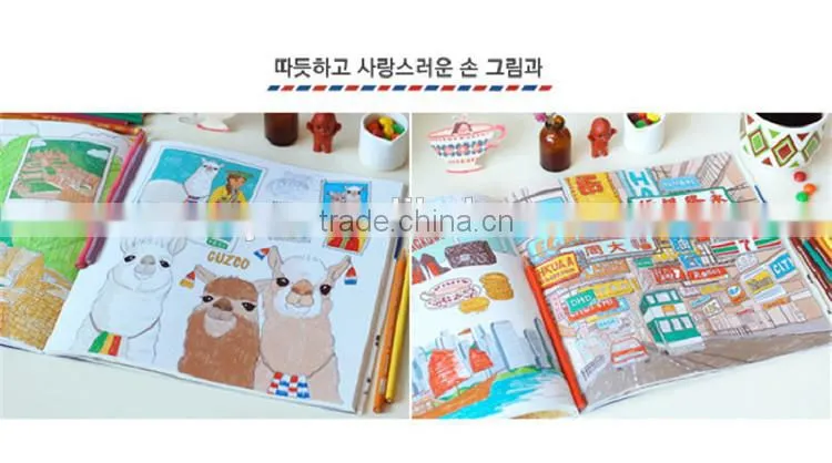 Wholesale new arrive hand-painted secret garden series coloring and the city adult coloring books