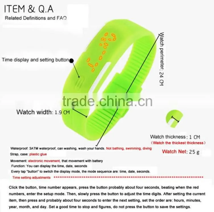 LED Waterproof Date Bracelet Digital Sport New blink time watch