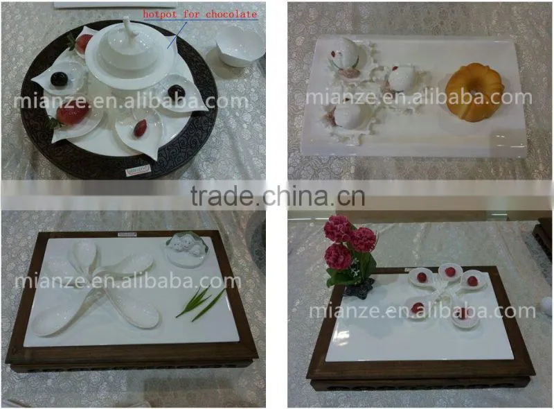 leaf shape ceramic dishes white with gold-rim 4.75" bone china snack dishes