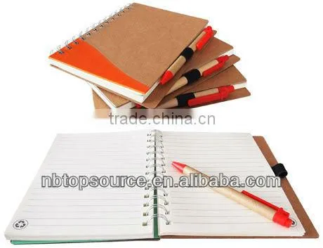 New Design! Recycled Notebook with Pen