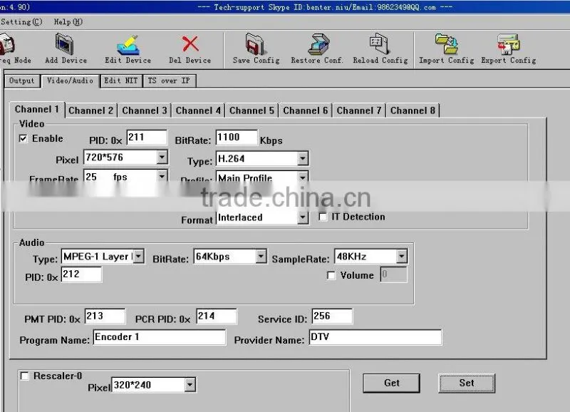 AAC encoder SD 8in1 MPEG-2/H.264 ip Encoder(MAGNUM,8AV in,ASI+IP(1*MPTS/8*SPTS) out)