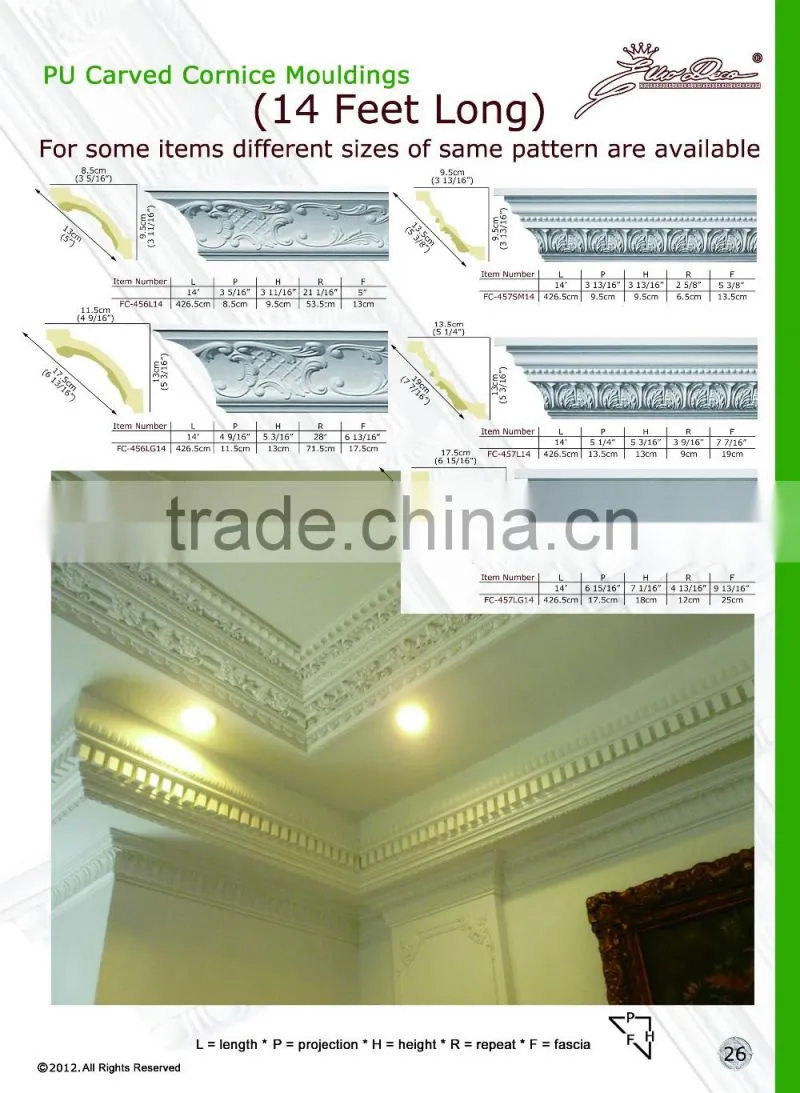 2016 Polystyrene High Quality beautiful PU decorative corbel eps cornice moulding