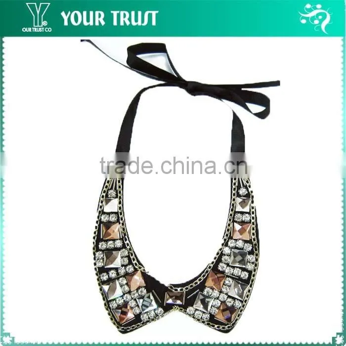 Gray V Bead, Rhinestone Tassel wholesale Neckline Rhinestone