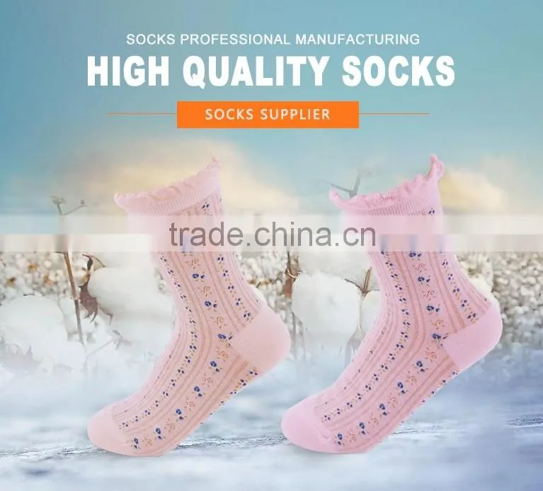 lady 200N fashion socks with fancy designs with ruffle welt on the socks toe sock