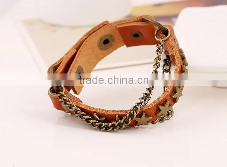 star italian engraved leather bracelet, suede leather bracelets