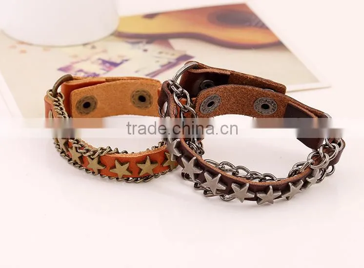 star italian engraved leather bracelet, suede leather bracelets
