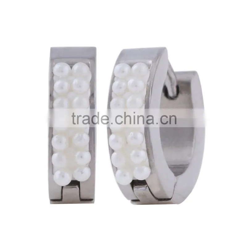 New Unisex Crystal Surgical Stainless Steel Huggie Earrings