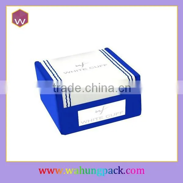 Fancy Custom Engraved Leather Cufflink Box Fashion Design Cufflinks Box For Lady