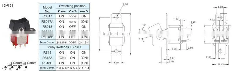 100% original electrical switch DPDT phone line auto switch