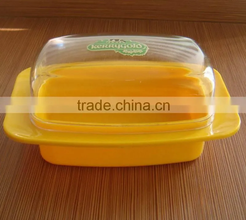 Hot sale reusable plastic butter dish/container with customer printing