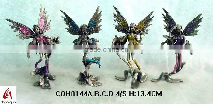 2012 metal lovely fairy with unicorn sculpture 0067