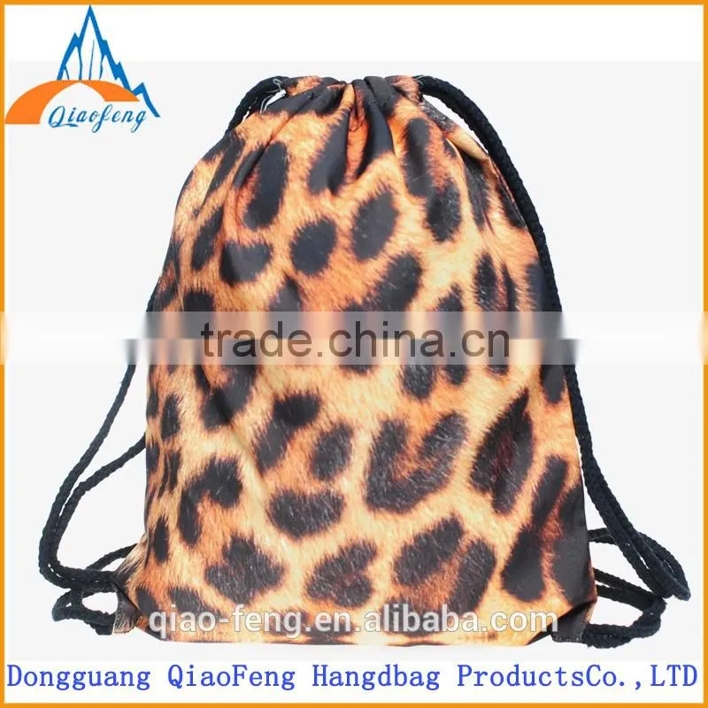 black cotton drawstring bag/fashion korean school bags