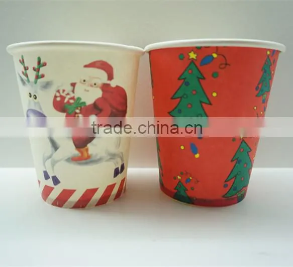 8oz Disposable Christmas Single Wall Paper Cups