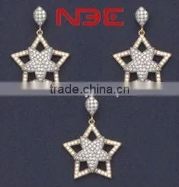 Italy design silver jewelry set, micro pave setting, AAA grade cz, high quality rhodium plated,silver ring, earings, and pendant